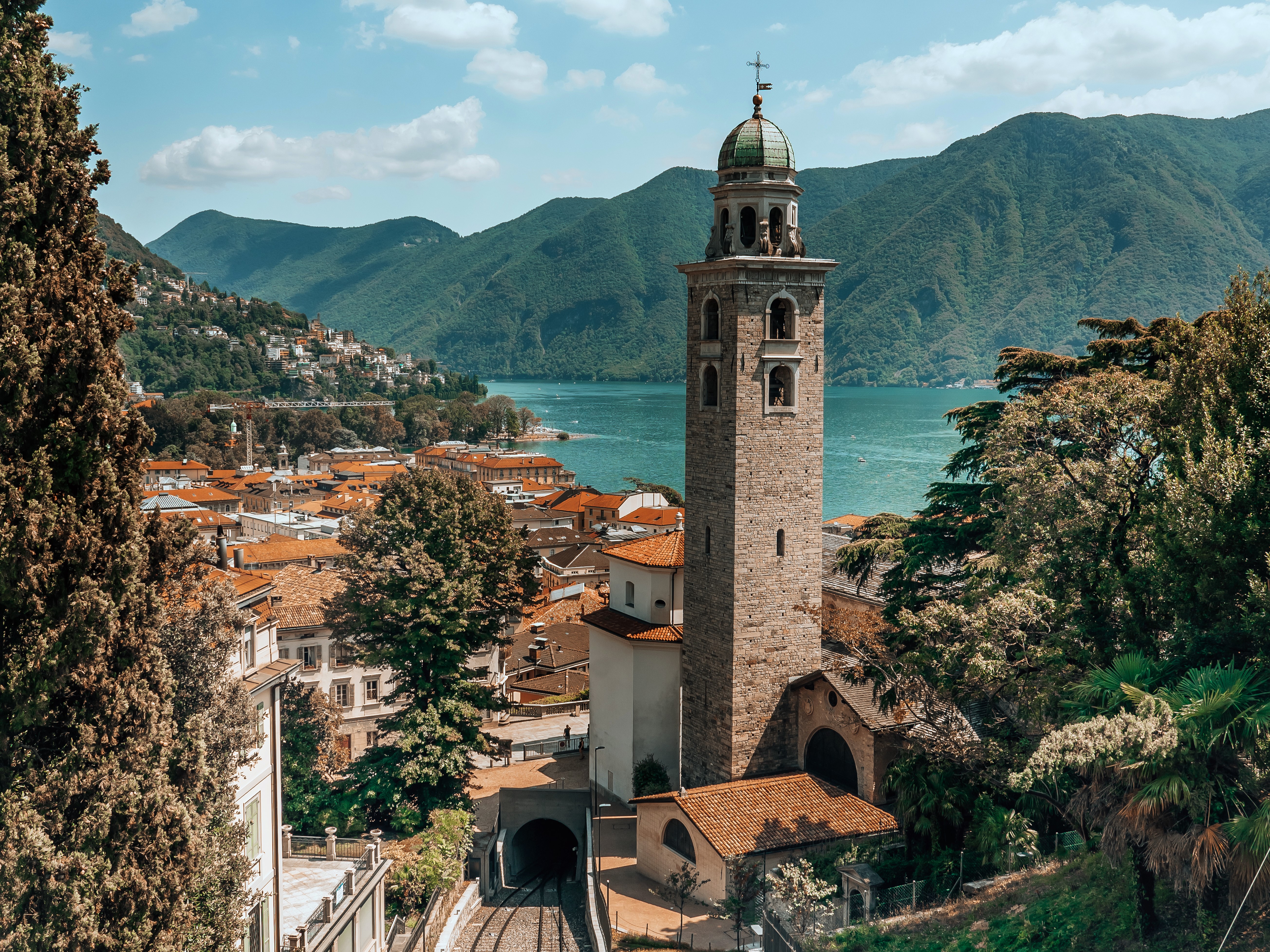 ????????????????????????????????????????????????????????????????????????????????????????????????????????????????????????????? http://www.dreamstime.com/stock-photos-lugano-city-tower-funicular-rail-lake-background-stairs-leaning-down-to-image164172573 - IGE Erlebnisreisen | (c) Davidzean | Dreamstime.com